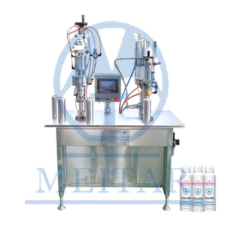 Manufactory QGBES Semiautomatic Numerical Control Bag-on-valve aerosol filling machine 