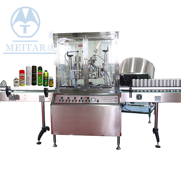 Automatic sunscreen spray manual aerosol filling machine from China manufacturer MEITAR